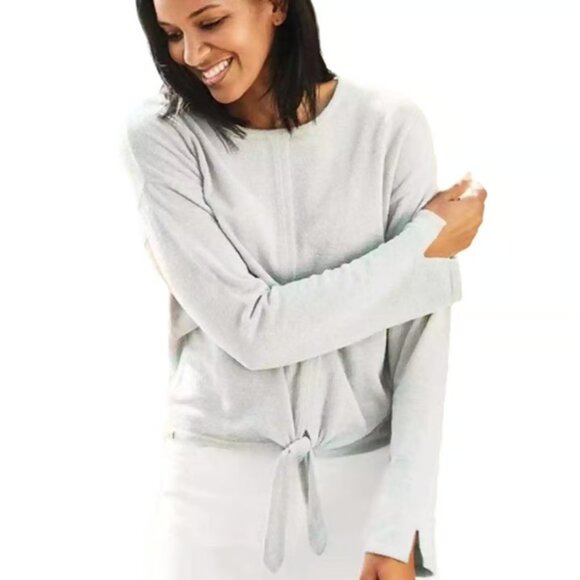 Barefoot Dreams CozyChicLite Ultra Lite Tie Front Knit Top - Picture 1 of 8